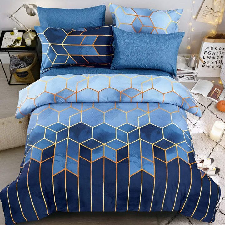 Lisslune | Golden Cosmo Hive | 3pcs Duvet Cover Sets