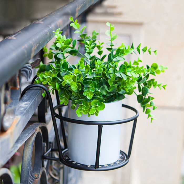 Lisslune | Hanging Plant Basket made of Metal – Balcony Planter Pot with Hook for Garden and Terrace