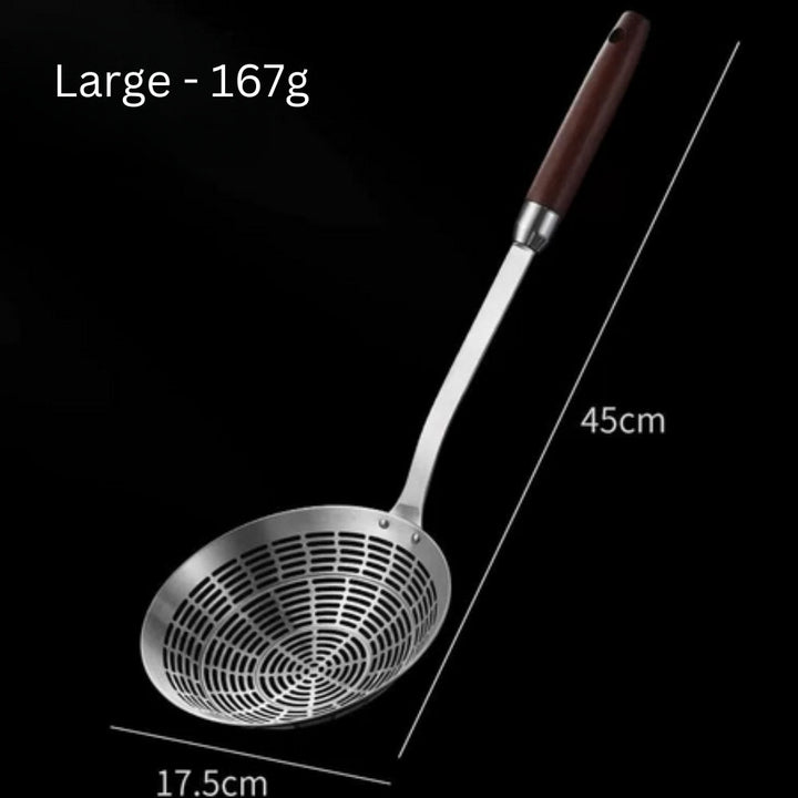 Lisslune | Stainless Steel Wooden Strainer Ladle