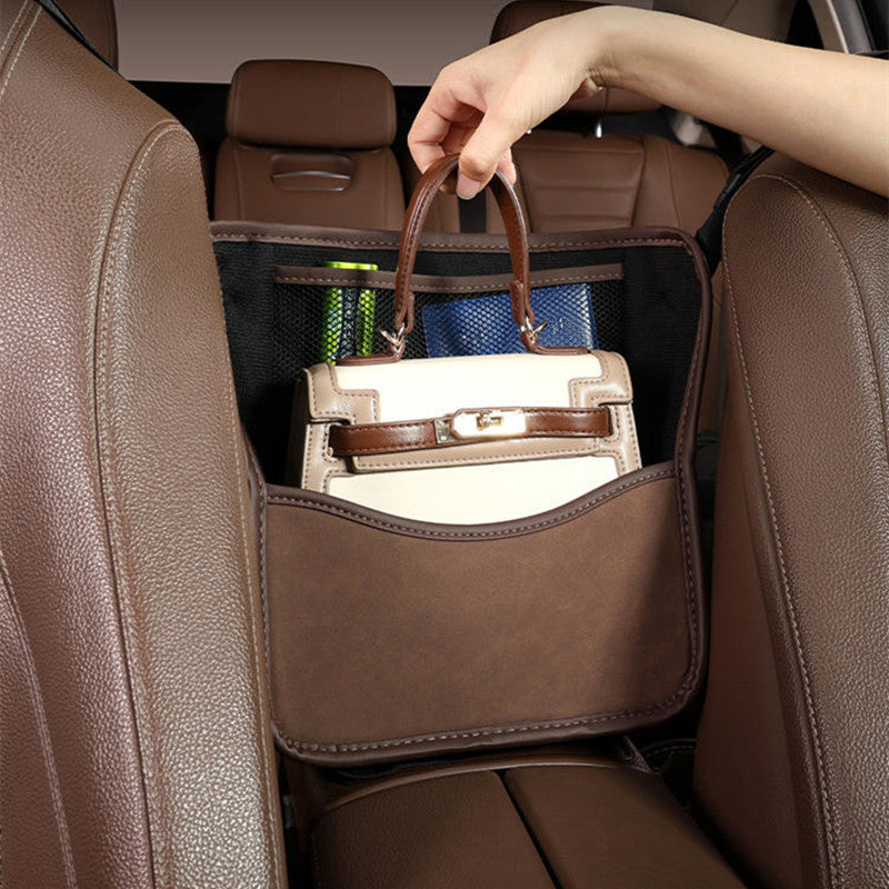 Lisslune | Car Seat Gap Synthetic Fur Storage Hanging Bag Mesh Organizer