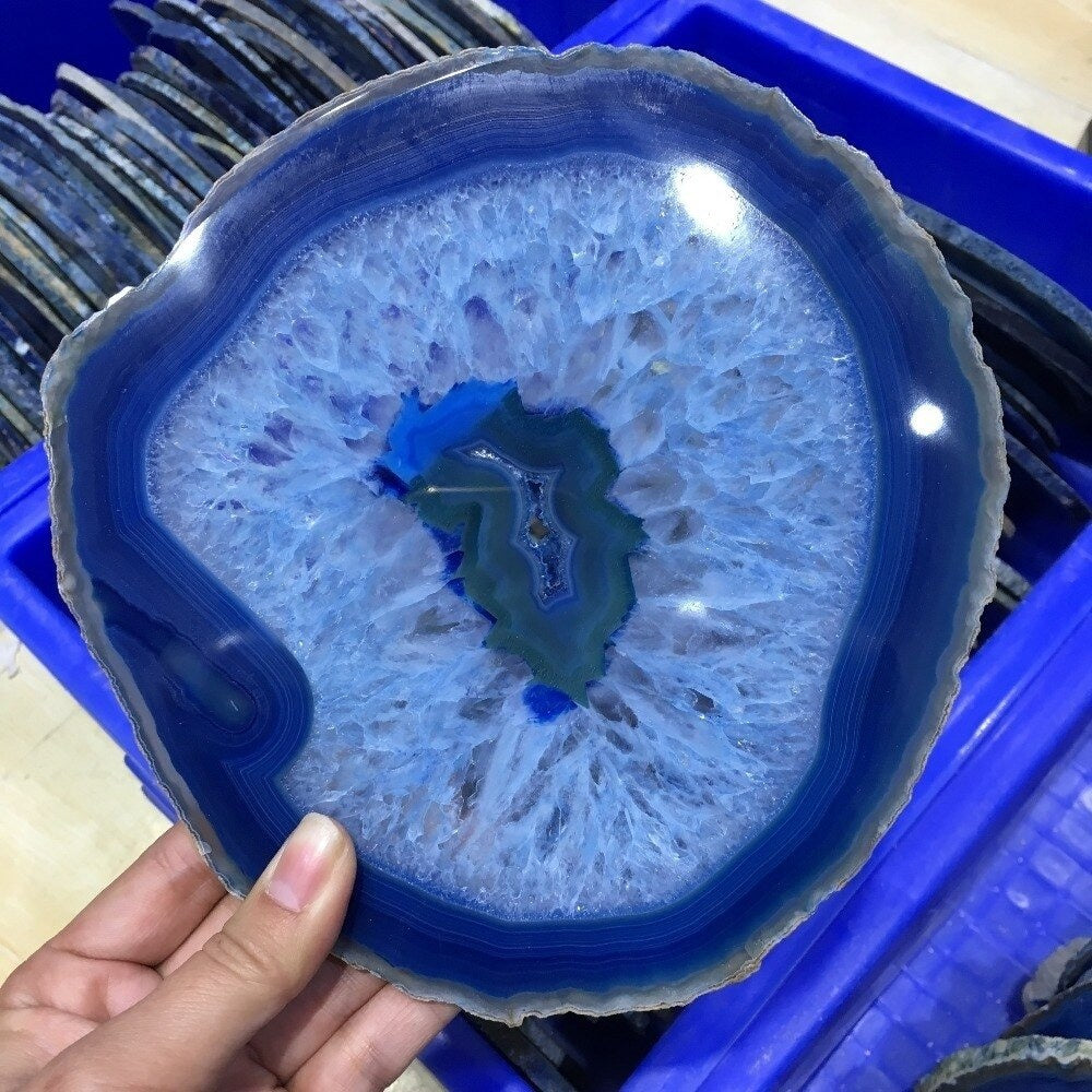 Lisslune | Blue Agate Crystal Disc
