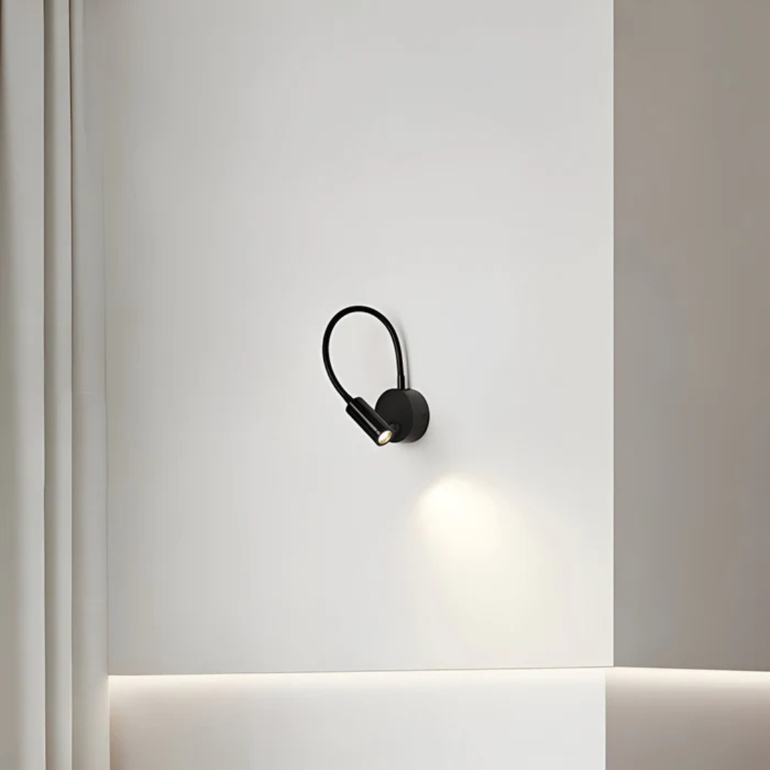 Lisslune | Wireless LED Wall Light with Flexible Arm in Black