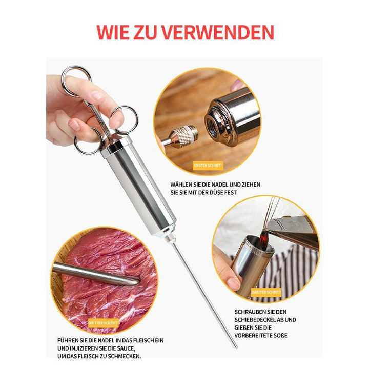 Lisslune | 304 spice injector made of stainless steel for marinating meat in the kitchen