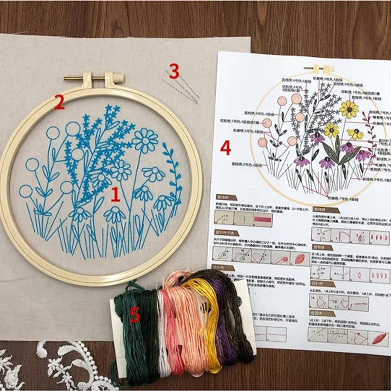 Lisslune | Embroidery hoop flower kit for beginners