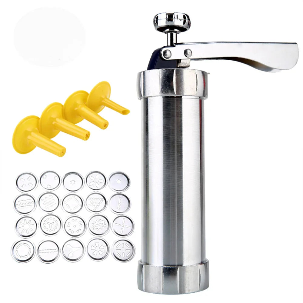 Lisslune | Cookie press made of stainless steel with attachments for creative cookies and pastries
