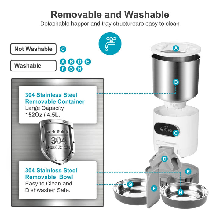 Lisslune | 2-Way Splitter Automatic Smart Pet Feeding Station
