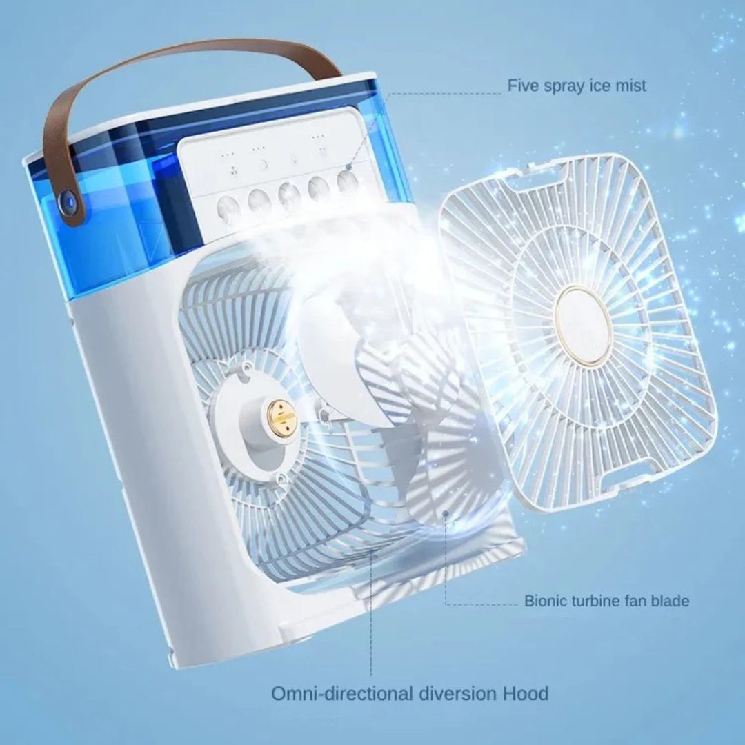 Lisslune | 3-in-1 Air Cooler Humidifier | Portable, Adjustable Fan Speeds & Ideal for Bedrooms, Offices & Small Spaces