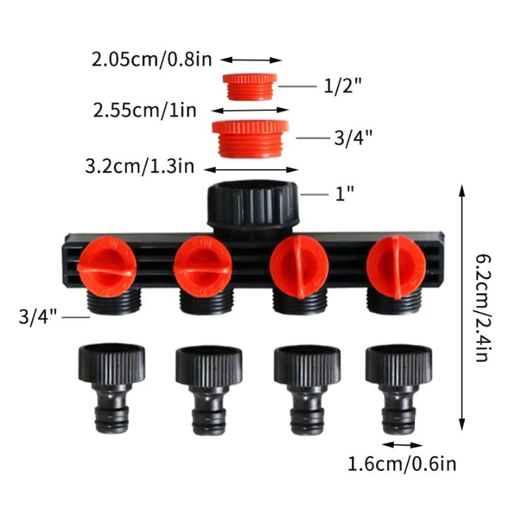 Lisslune | 4-Way Garden Hose Splitter – Efficient Irrigation for Your Garden
