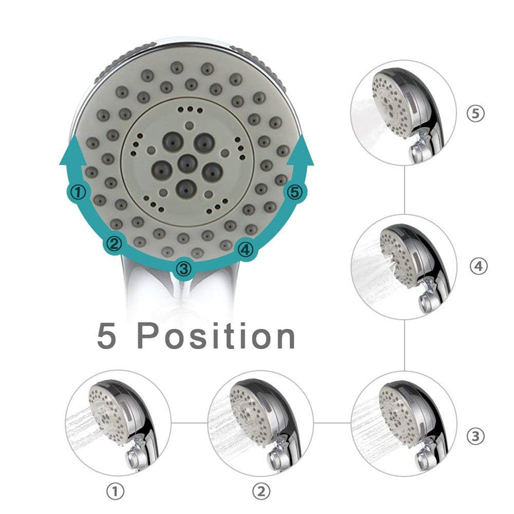 Lisslune | Showerhead 5 Mode ABS Handheld Shower with Switch for Rain Shower