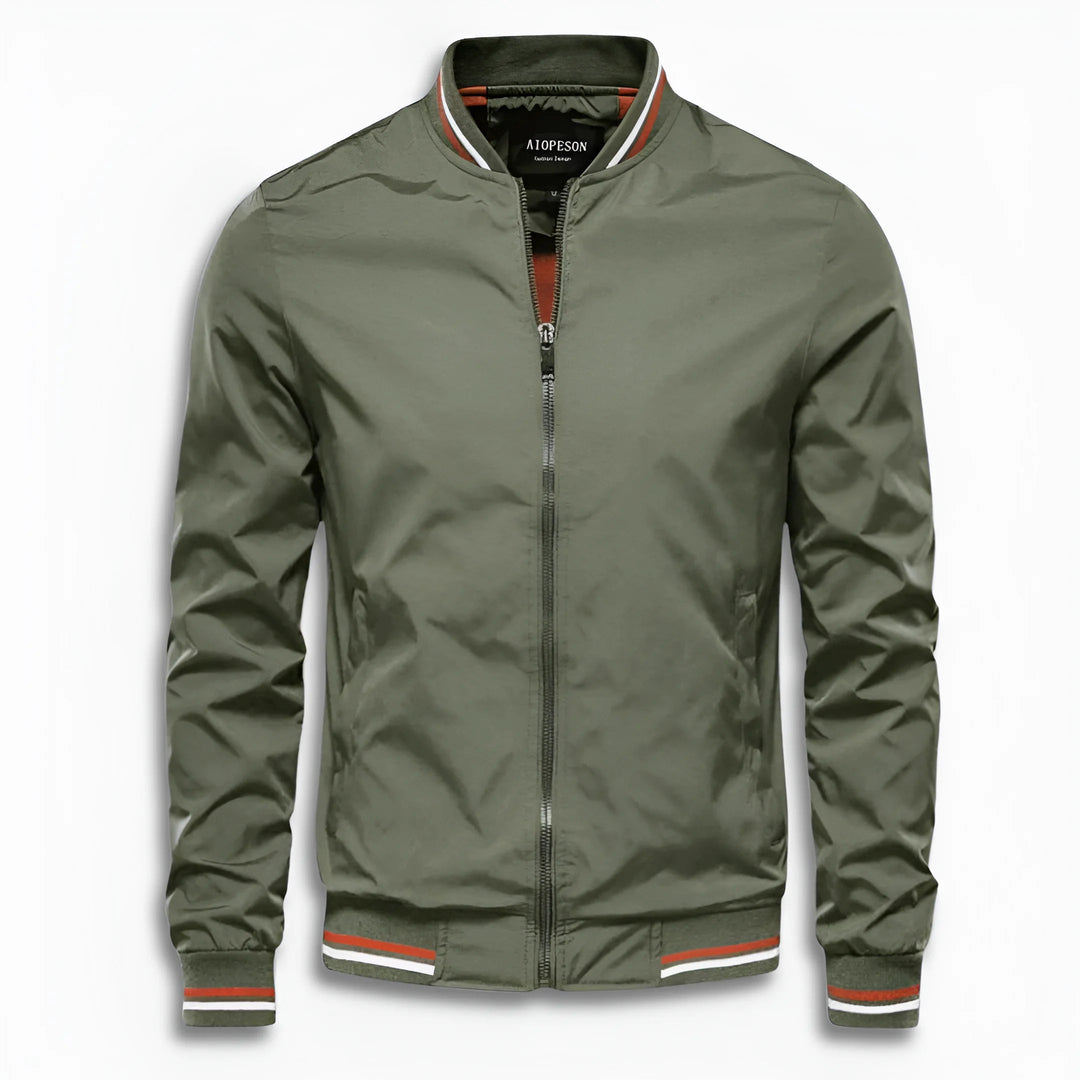 Men's Casual Transition Jacket with Water-Repellent Surface & Stand-Up Collar Lisslune