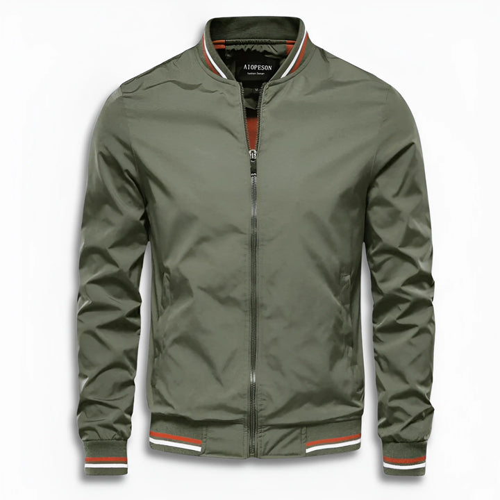 Men's Casual Transition Jacket with Water-Repellent Surface & Stand-Up Collar Lisslune