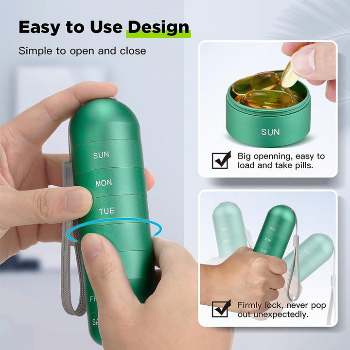 Lisslune | 7 Days Portable Pill Organizer for Travel