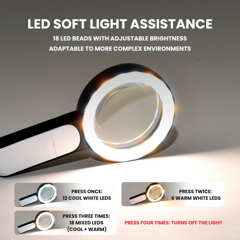 Lisslune | 20X Optical Handheld Magnifier for Seniors