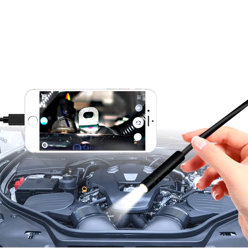 Lisslune | Industrial Endoscope Inspection Camera For Phone - Waterproof and Flexible HD Cam with Led Lights