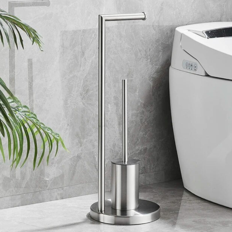 Lisslune | CleanStand Freestanding Toilet Paper Holder with Brush