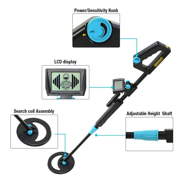 Lisslune | Underground Metal Detector Waterproof Portable Adjustable Length  Metal Detector Gold Hunter