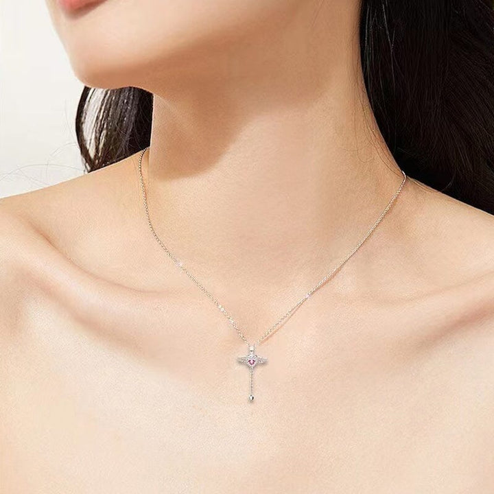 Lisslune | Pink Angel Wings Necklace