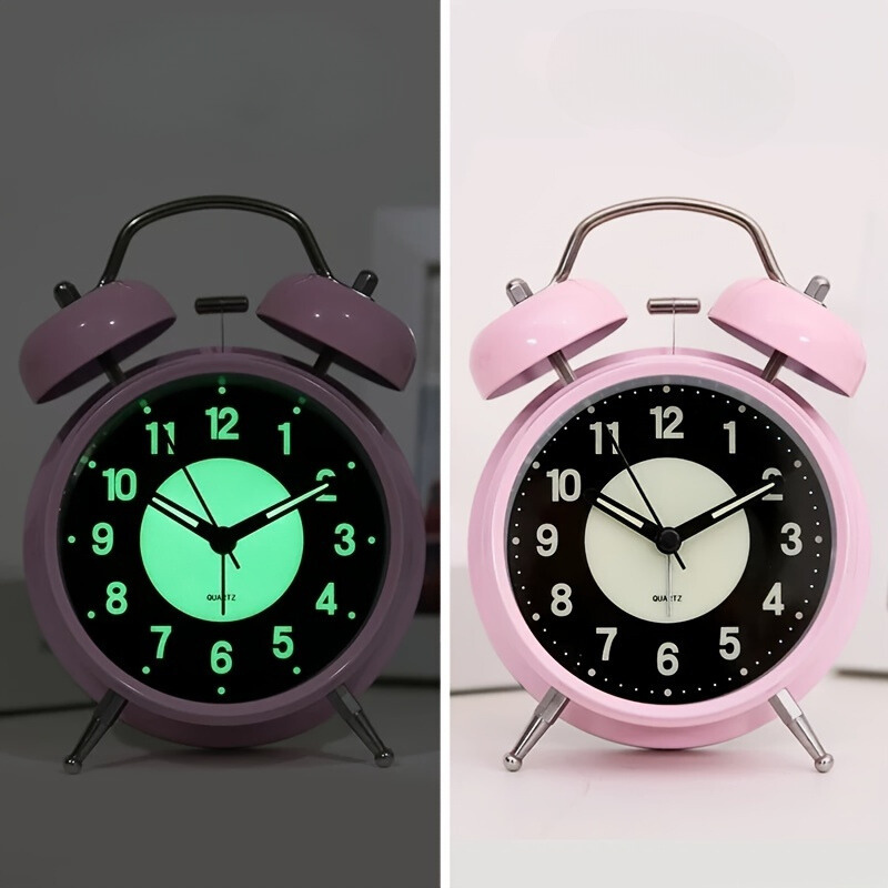 Lisslune | LuminousTime - Elegant Metal Alarm Clock with Gentle Lighting for Peaceful Mornings and Nights