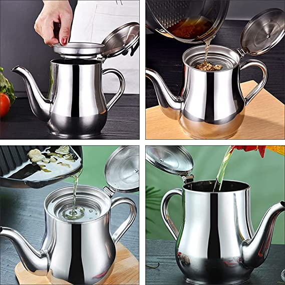 Lisslune | Oil filter jug in stainless steel