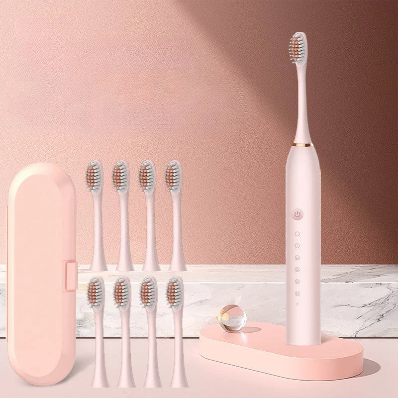 Lisslune | SonicPure Rechargeable Toothbrush – Whisper-Quiet, Powerful & Including 8 Brush Heads