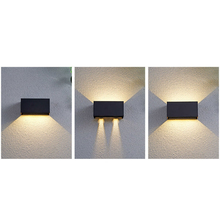 Lisslune | Modern waterproof rectangular LED wall light for outdoor use with up and down lighting