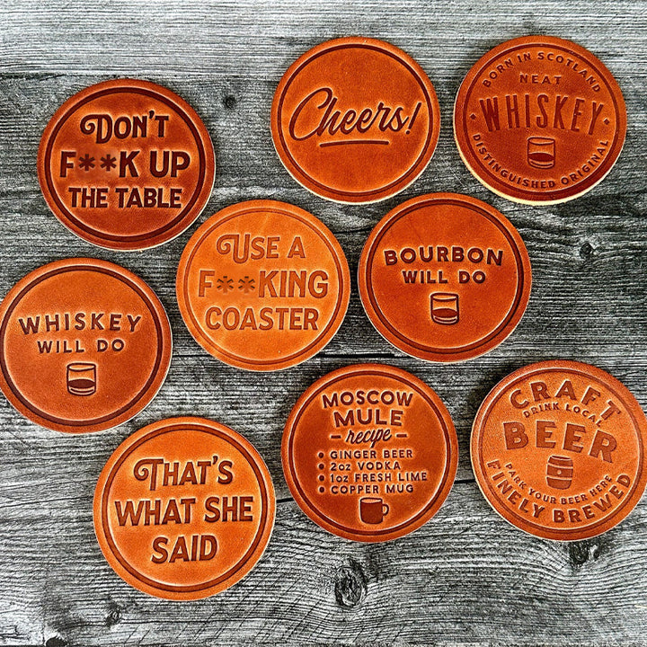 Lisslune | Funny Leather Coasters