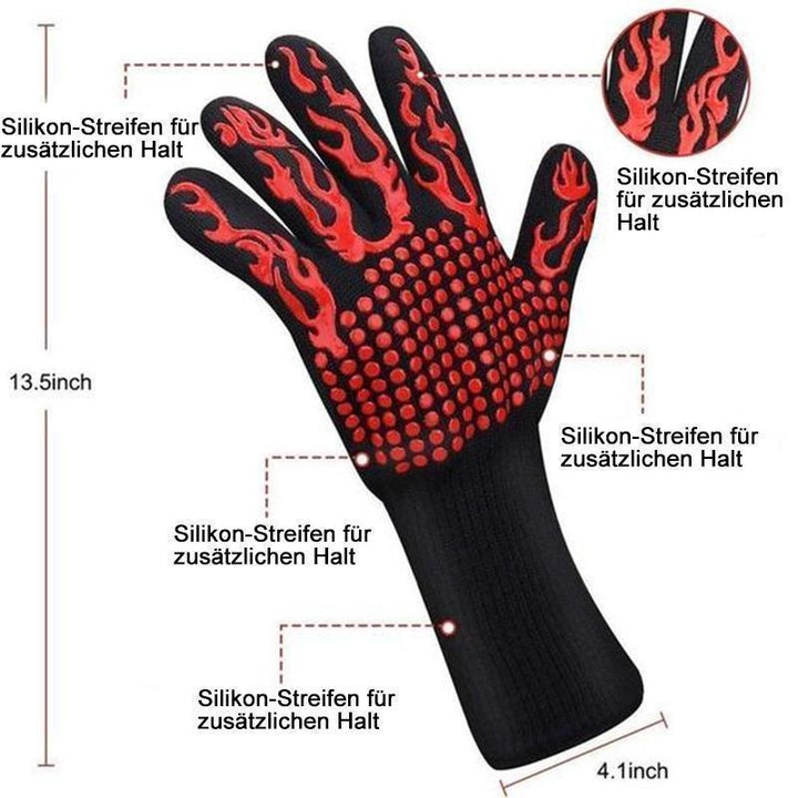 Lisslune | Bequee professional grill gloves heat-resistant gloves - 1 pair