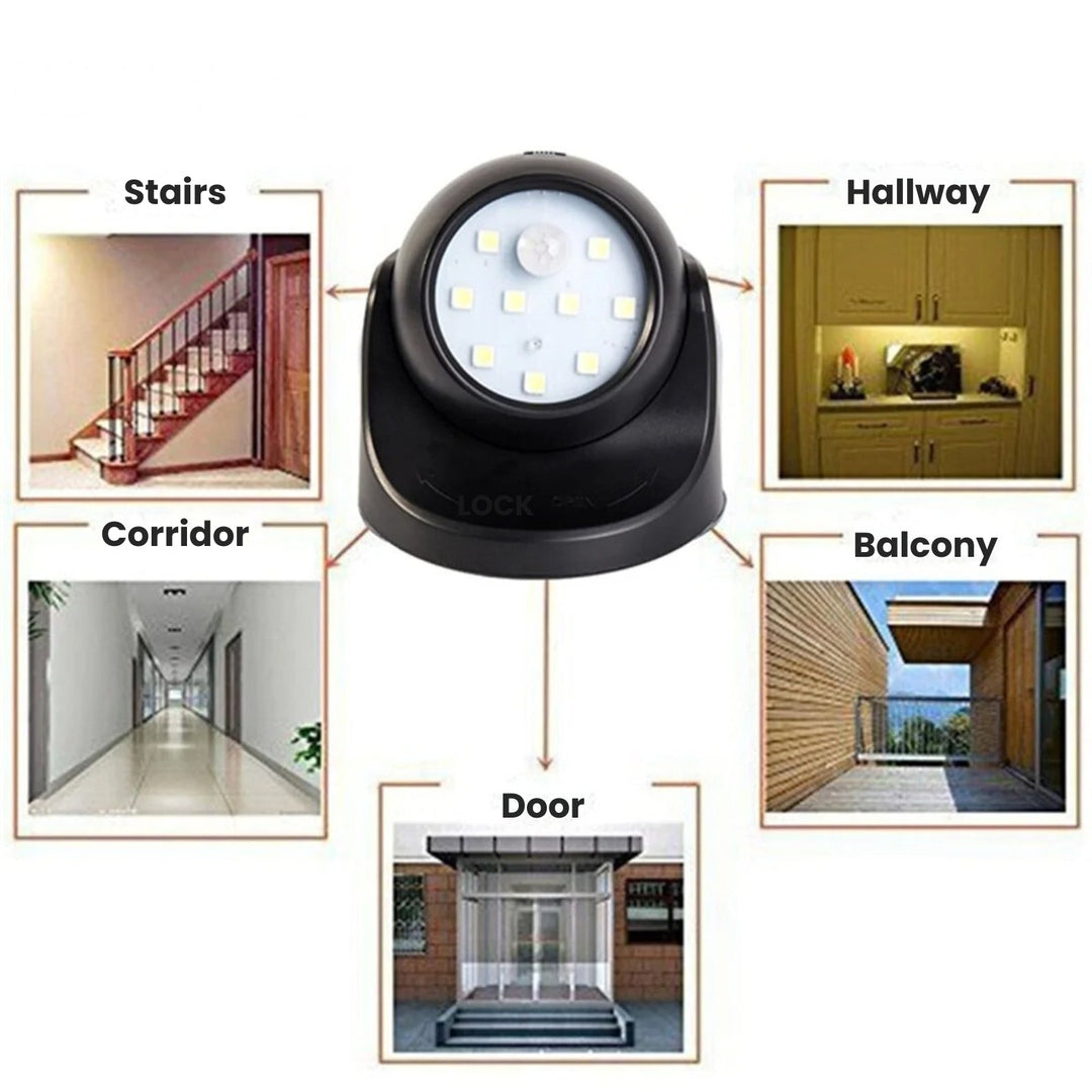 Lisslune | Wireless Battery Powered External Security Lights – Motion Sensor LED Spotlight for Home, Garden, and Wall Illumination