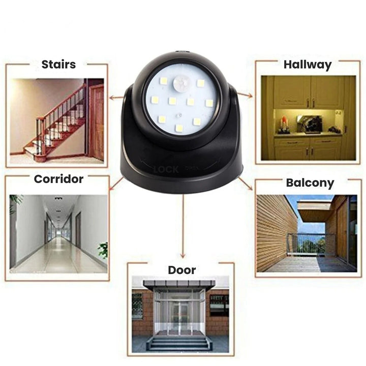 Lisslune | Wireless Battery Powered External Security Lights – Motion Sensor LED Spotlight for Home, Garden, and Wall Illumination