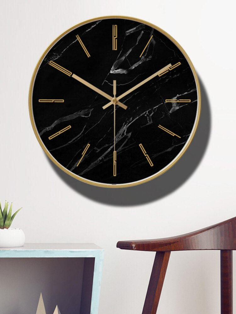 Lisslune | Timeless Elegance – Black Marble Wall Clock