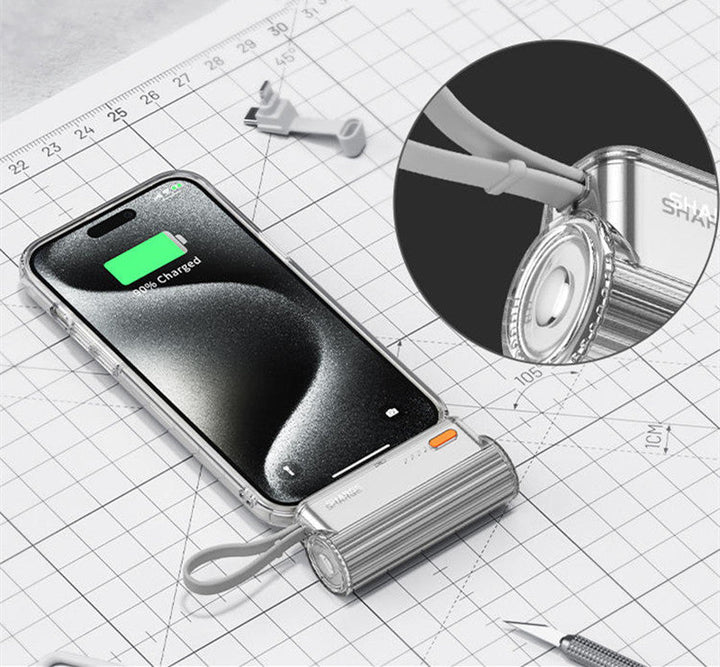 Lisslune | 5000mAh Mini Capsule Built-In Cable Power Bank