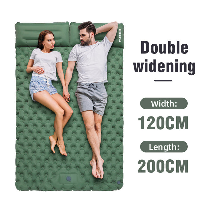 Lisslune | Self Inflatable Air Mattress, Double Camping Bed with Integrated Pillows