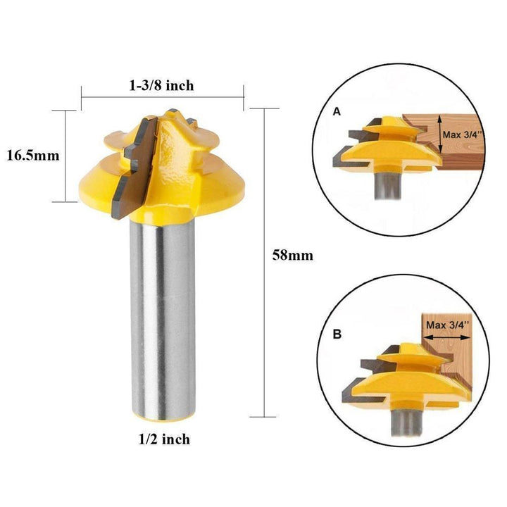 Lisslune | Domom 1/2 inch shank 45-degree lock miter cutter