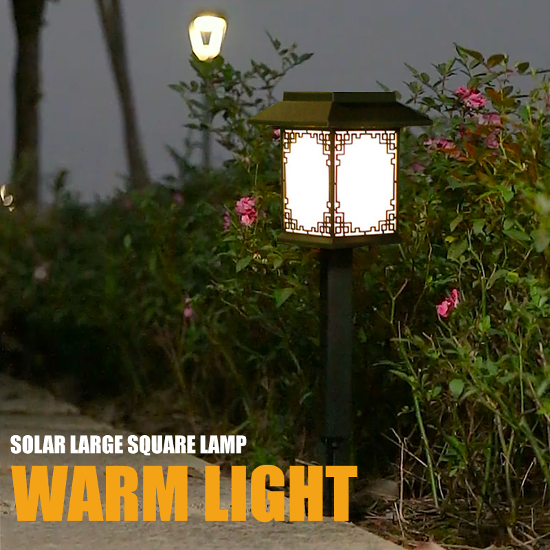 Lisslune | Solar LED Garden Lamp – Large Square Lamp with Warm Light and Dual Use