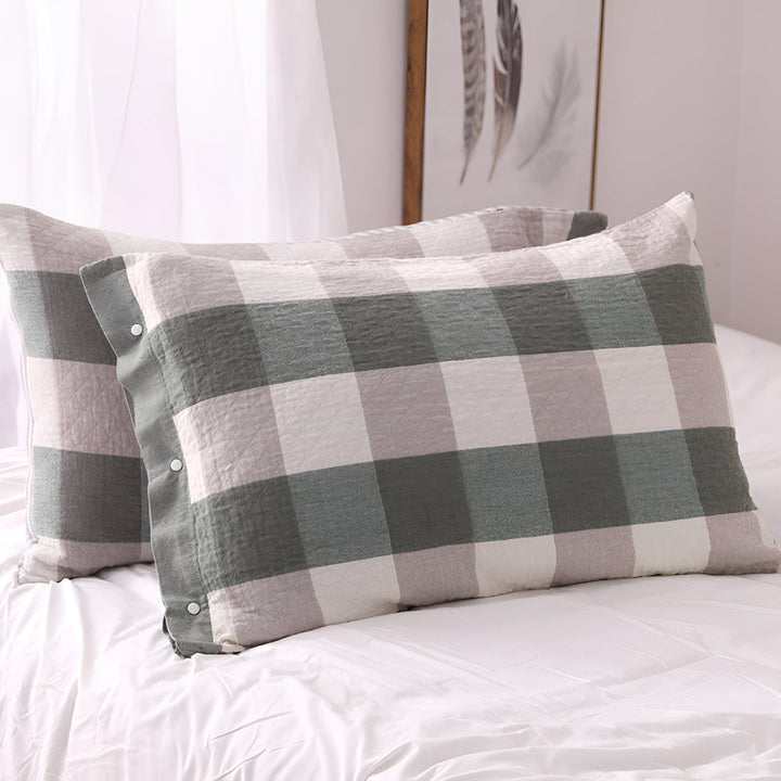 Lisslune | Checked & Striped Cotton Pillowcase