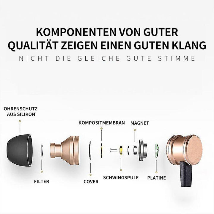 Lisslune | Bluetooth headphones, stereo in-ear earphones, secure fit for sports, gym, travel (waterproof, noise cancelling mic)