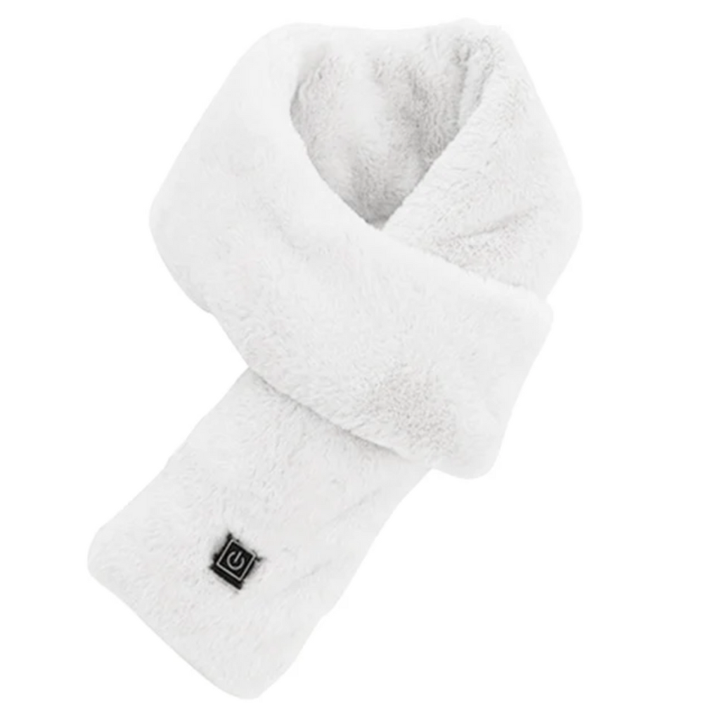 Lisslune | Heated Synthetic Fur Scarf UK – Rechargeable USB Winter Scarf, Soft Thermal Neck Warmer