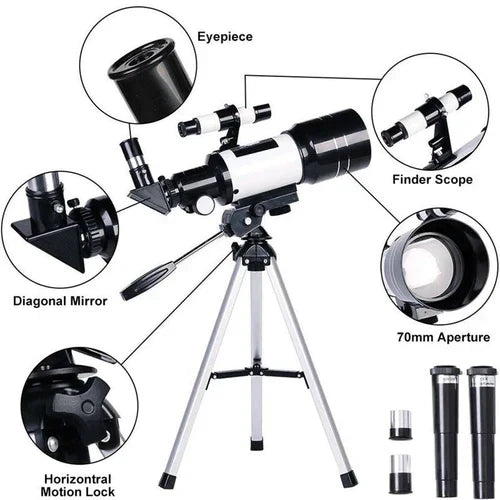 Lisslune | Explore the Stars with Ease - Professional Telescope with Tripod & 150x Zoom for Moon Watching