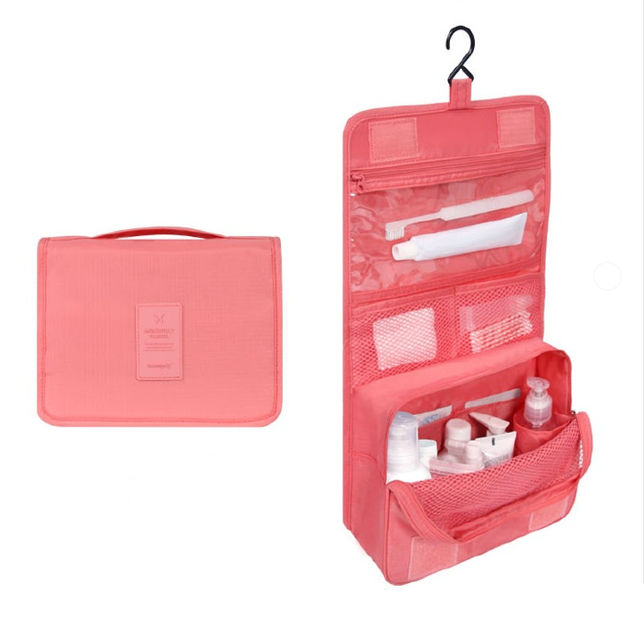 Lisslune | TravelEase – Water-repellent Cosmetic Bag with Hook and Compartments | Travel Toiletry Bag