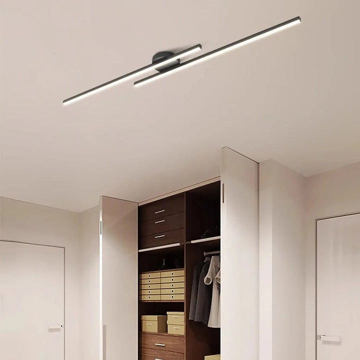Lisslune | Minimalist Modern Hallway Lights – Long Strip Linear Ceiling Lamp, Close-to-Ceiling Chandelier, Remote Dimmable for Home Interiors