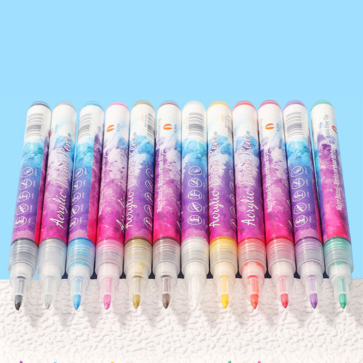 Lisslune | 12-color ultrathin curved nail pen