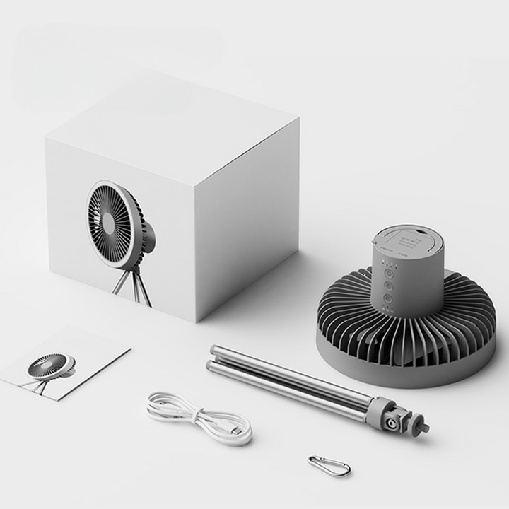 Lisslune | Portable Rechargeable Fan with LED and Built in Power Bank