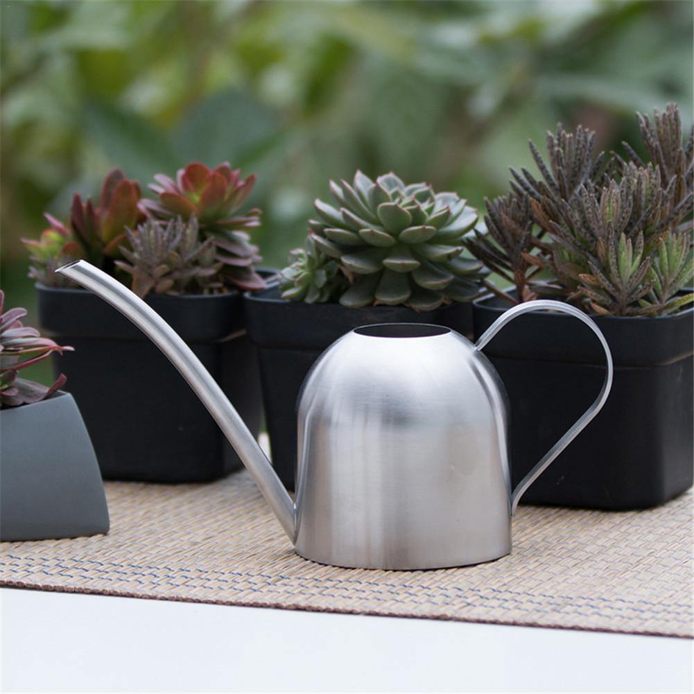 Lisslune | AquaGrace Stainless Steel Watering Can with Flexible Neck | Modern Design | Perfect Watering | Rustproof