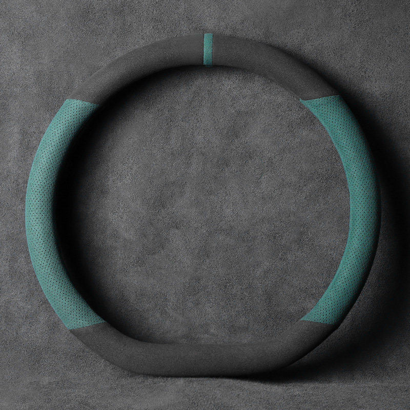 Lisslune | Universal Anti-Slip Steering Wheel Cover With Breathable Microfiber, for Round & D-shaped Steering Wheel