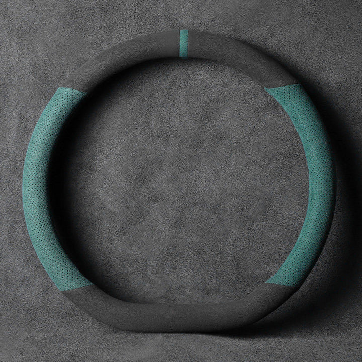 Lisslune | Universal Anti-Slip Steering Wheel Cover With Breathable Microfiber, for Round & D-shaped Steering Wheel