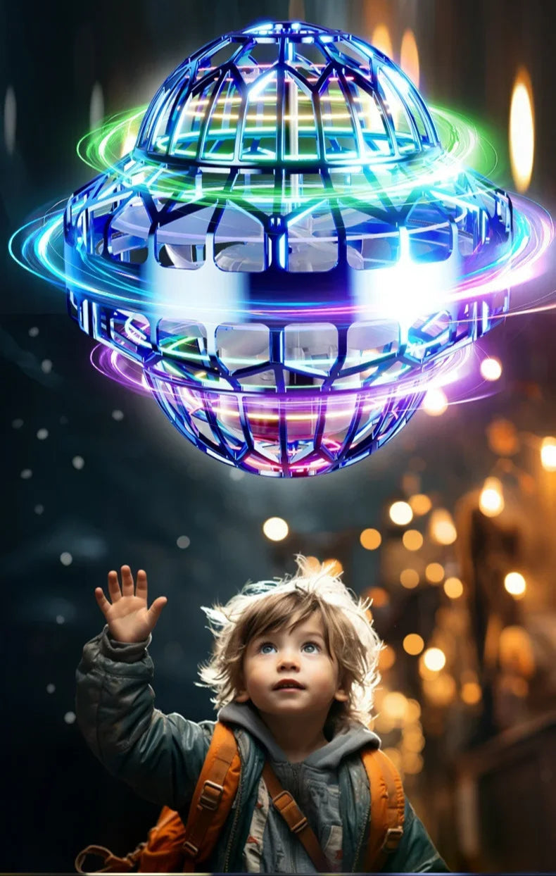 Lisslune | Hand-Operated UFO Flying Ball Toy –  Hovering Drone with LED Lights, Boomerang Effect, Perfect Christmas Gift for Kids