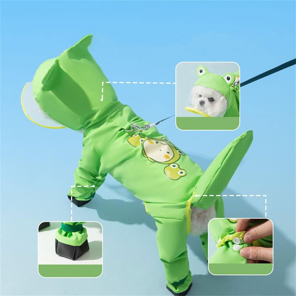 Lisslune | Dog Animal Shaped Overall Raincoat Waterproof Cover Including Tail