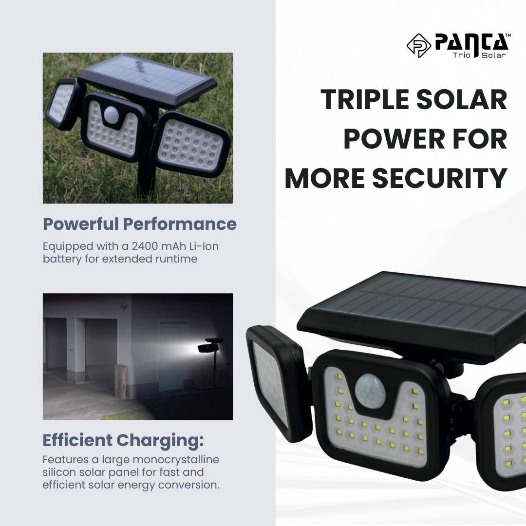 Lisslune | Solar-Powered Outdoor Lights – Panta Trio with Motion Sensor for Garden & Security Lighting