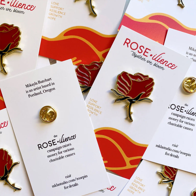 Lisslune | Rose Resilience Enamel Lapel Pin