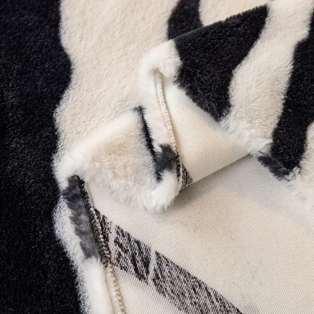 Lisslune | Wild Stripes Zebra Fleece Sofa Cover